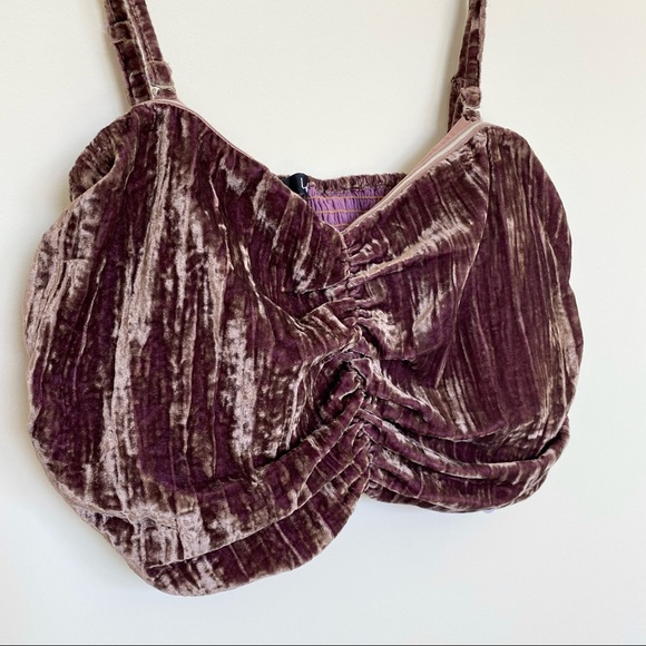 NWT Lulu’s Size M Purple Crushed Velvet Crop Top - Picture 6 of 8
